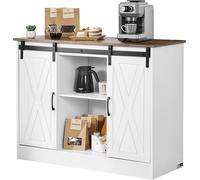 VEVOR Armoire-bar à café 106 x 40 x 81,5 cm Armoire-bar à café de ferme avec espace de rangement à 3 niveaux, table de bar à café avec portes de grange, buffet-armoire pour le salon Entrée