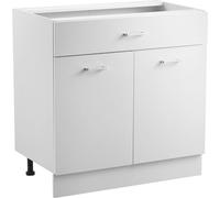 VEVOR Armoire basse blanche avec tiroirs (800 x 475 x 816 mm) Armoire basse à tiroirs, Armoire prête à monter avec portes Soft-Close & étagère réglable, pour la maison Bureau