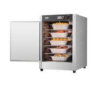 VEVOR Armoire Chauffante à 5 Niveaux, Étuve Traiteur avec Bac à Eau, Chauffe Assiettes en Acier Inoxydable, Porte Simple et Étagères Réglables, pour Pizza Poulet Restaurant Cantine Cafétéria