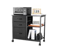 VEVOR Classeur Métallique Mobile Armoire de Bureau 3 Tiroirs 2 Étagères Ouvertes