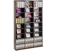 VEVOR Armoire de Rangement CD/DVD, réglable avec 27 Compartiments, étagère à DVD à 9 Couches pour 756 CD, protège et organise Les Collections de Musique, de Jeux vidéo ou de Souvenirs, Marron foncé