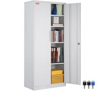 Armoire de classement à 5 étages VEVOR Caisson d'appoint avec 2 portes magnétiques, capacité de charge de 90,72 kg par étagère, armoire de stockage verrouillable, armoire métallique Commode de bureau,