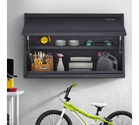 VEVOR Armoire de Rangement Garage, Armoire Murale à Outils en Métal Charge 54 kg par Étagère Réglable en Acier Revêtement en Poudre, Appuyez pour Verrouiller Ouvrir Porte pour Bureau, Atelier, Garage