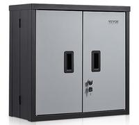 VEVOR Armoire de Rangement Garage, Armoire Murale à Outils Pliable 66 cm Capacité de Charge Totale 108,8 kg Étagère Réglable avec Porte Magnétique pour Bureau, Atelier, Garage, Entrepôt, Maison, Noir