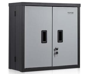 VEVOR Armoire de Rangement Garage, Armoire Murale à Outils Pliable 66 cm Capacité de Charge Totale 108,8 kg Étagère Réglable avec Porte Magnétique pour Bureau, Atelier, Garage, Entrepôt, Maison, Noir