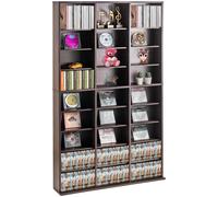 VEVOR Armoire de rangement multimédia étagère réglable DVD 756 CD marron foncé