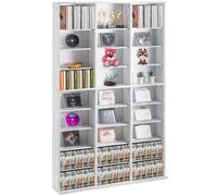 VEVOR Armoire de rangement multimédia – 9 couches réglables, 27 compartiments, pour 756 CD, blanc