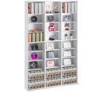 VEVOR Armoire de rangement multimédia étagère réglable pour DVD 9 couches blanc