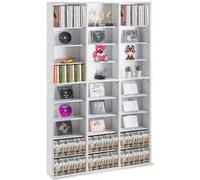 VEVOR Armoire de rangement multimédia – 9 couches réglables, 27 compartiments, pour 756 CD, blanc