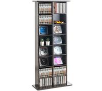 VEVOR Armoire de rangement pour médias, étagère pour DVD à 8 couches pouvant contenir jusqu'à 464 CD, étagères pour CD réglables à 16 compartiments, protège et organise les collections de musique, de