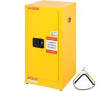 VEVOR Armoire de Sécurité 85x37x37 cm, Armoire Anti-Feu Jaune 60,6 L, Armoire Coupe-Feu en Acier Laminé à Froid, pour Stocker Déposer Alcool Colle Essence Huile Liquide Inflammable ou Dangereux