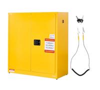 VEVOR Armoire de Sécurité pour Produits Inflammables de 110 L 109,2 x 46 x 118 cm, Armoire Coupe-Feu pour Liquides Inflammables, en Acier Laminé à Froid et Galvanisé, avec Étagère Réglable, Jaune