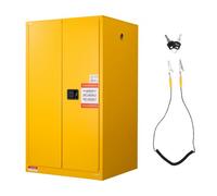 VEVOR Armoire de Sécurité pour Produits Inflammables de 246 L 96,4 x 86,4 x 165,1 cm, Armoire Coupe-Feu pour Liquides Inflammables, en Acier Laminé à Froid et Galvanisé, avec Étagère Réglable, Jaune