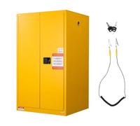 VEVOR Armoire de Sécurité pour Produits Inflammables de 246 L 96,4 x 86,4 x 165,1 cm, Armoire Coupe-Feu pour Liquides Inflammables, en Acier Laminé à Froid et Galvanisé, avec Étagère Réglable, Jaune