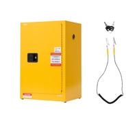 VEVOR Armoire de Sécurité pour Produits Inflammables de 49,2 L 59 x 46 x 90 cm, Armoire Coupe-Feu pour Liquides Inflammables, en Acier Laminé à Froid et Galvanisé, avec Étagère Réglable, Jaune