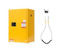 VEVOR Armoire de Sécurité pour Produits Inflammables de 49,2 L 59 x 46 x 90 cm, Armoire Coupe-Feu pour Liquides Inflammables, en Acier Laminé à Froid et Galvanisé, avec Étagère Réglable, Jaune