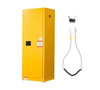 VEVOR Armoire de Sécurité pour Produits Inflammables de 87 L 59 x 46 x 165,1 cm, Armoire Coupe-Feu pour Liquides Inflammables en Acier Laminé à Froid et Galvanisé, avec Étagère Réglable, Jaune