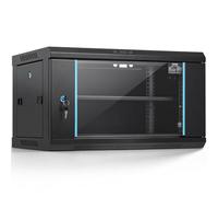 VEVOR Armoire de Serveur réseau 6U boîtier de Serveur Montage Mural Profondeur 376 mm Charge 90 kg avec Panneaux latéraux en Verre verrouillables pour équipement Informatique, appareils audiovisuels
