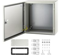 VEVOR Armoire électrique Boîtier industriel NEMA, 40 x 40 x 20 cm Armoire de distribution en acier NEMA 4X, IP66 étanche à l'eau et à la poussière, boîtier de raccordement électrique pour l'extérieur/