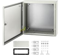 VEVOR Armoire électrique Boîtier industriel NEMA, 50 x 50 x 15 cm Armoire de distribution en acier NEMA 4X, IP66 étanche à l'eau et à la poussière, boîtier de raccordement électrique pour l'extérieur/