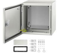 VEVOR Armoire électrique en acier inoxydable, 30x30x20cm, IP66 étanche à l'eau et à la poussière, boîte de raccordement électrique pour l'extérieur/intérieur, avec plaque de montage