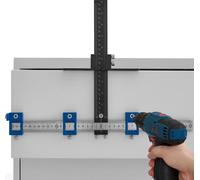 VEVOR Gabarit de Quincaillerie d'Armoire en Alliage d'Aluminium et Acier Inoxydable Gabarit de Perçage Ajustable de Poignées Portes avec Poinçon Central pour Installation de Boutons de Portes Tiroirs