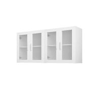 VEVOR Armoire murale de buanderie 2 niveaux, placard de rangement suspendu avec 4 portes, meuble de rangement avec étagère réglable pour cuisine, garage, salle de bain, 30,5 x 61 x 61 cm, 2 pcs, blanc
