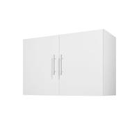 VEVOR Armoire Murale de buanderie à 2 Niveaux, Placard de Rangement Suspendu avec 2 Portes, Meuble de Rangement avec étagère réglable, pour Cuisine, Garage, Salle de Bain, 40,6 x 91,4 x 61 cm, Blanc