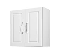 VEVOR Armoire Murale de buanderie à 2 Niveaux, Placard de Rangement Suspendu avec 2 Portes, Meuble de Rangement avec étagère réglable, pour Cuisine, Garage, Salle de Bain, 30 x 60 x 60 cm, Blanc