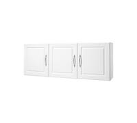 VEVOR Armoire Murale de buanderie à 2 Niveaux, Placard de Rangement Suspendu avec 3 Portes, Meuble de Rangement avec étagère réglable, pour Cuisine, Garage, Salle de Bain, 31,6x137,2x51,6 cm, Blanc