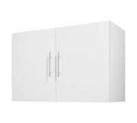 VEVOR Armoire Murale de buanderie à 2 Niveaux, Placard de Rangement Suspendu avec étagère réglable, Meuble de Rangement avec 2 Portes, pour Cuisine, Garage, Salle de Bain, 40,6 x 91,4 x 61 cm, Blanc