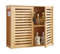 VEVOR Armoire murale de salle de bain, 2 portes et étagère réglable avec 3 niveaux de hauteur, armoire à pharmacie de rangement au-dessus des toilettes, organisateur suspendu, pour buanderie, cuisine