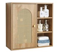 VEVOR Armoire murale de salle de bain, porte et étagère réglable avec 5 niveaux de hauteur, armoire à pharmacie de rangement au-dessus des toilettes, organisateur suspendu, pour buanderie, cuisine