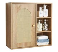 VEVOR Armoire Murale de Salle de Bain, Porte et étagère réglable avec 5 Niveaux de Hauteur, Armoire à Pharmacie de Rangement au-Dessus des Toilettes, Organisateur Suspendu, pour buanderie, Cuisine