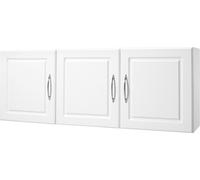 VEVOR Armoire Murale de buanderie à 2 Niveaux, Placard de Rangement Suspendu avec 3 Portes, Meuble de Rangement avec étagère réglable, pour Cuisine, Garage, Salle de Bain, 31,6x137,2x51,6 cm, Blanc