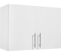 VEVOR Armoire Murale de buanderie à 2 Niveaux, Placard de Rangement Suspendu avec 2 Portes, Meuble de Rangement avec étagère réglable, pour Cuisine, Garage, Salle de Bain, 40,6 x 81,3 x 61 cm, Blanc