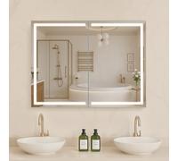 VEVOR Armoire Murale Salle de Bain avec Éclairage 3 Couleurs Miroir HD 60x80 cm