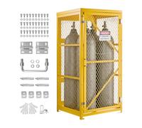 VEVOR Armoire Verticale pour Bouteilles de Gaz, 787x762x1650 mm, Cage de Sécurité Stockage, pour 9 Bouteilles, Serrure et Clés, Acier au Carbone Thermolaqué, pour Propane Oxygène Azote, Jaune