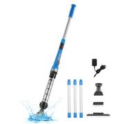 VEVOR Aspirateur de piscine, 32 L/min, nettoyeur manuel sans fil avec rallonges, nettoyage en profondeur et aspiration puissante, rechargeable, 60 minutes d'autonomie, pour piscine hors sol et creusée