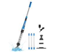 VEVOR Aspirateur de piscine, 32 L/min, nettoyeur manuel sans fil avec rallonges, nettoyage en profondeur et aspiration puissante, rechargeable, 60 minutes d'autonomie, pour piscine hors sol et creusée