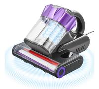 VEVOR Aspirateur Matelas Anti-acariens 550 W, Aspirateur à Main avec Aspiration Puissante 18 kPa, Double Bac à Poussière, Filtre HEPA et Chauffage, Technologie à Ultrasons et Lampes de Nettoyage, Gris