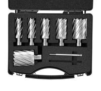 VEVOR Assortiment de Fraises à Carotter 6PCs Fraise Annulaire Attaches Weldon Diamètre 25-50,8 mm Profondeur de Perçage 50,8 mm en Acier Rapide HSS Accessoires pour Perceuse Magnétique Perçage Métaux