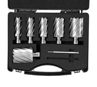 VEVOR Assortiment de Fraises à Carotter 6PCs Fraise Annulaire Attaches Weldon Diamètre 25-50,8 mm Profondeur de Perçage 50,8 mm en Acier Rapide HSS Accessoires pour Perceuse Magnétique Perçage Métaux