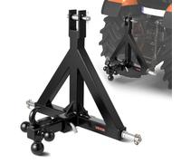 VEVOR Attelage 3 Points avec Récepteur 5 cm, Fixation Rapide 3 Points, avec 3 Boules de Remorquage, Adaptateur Barre de Remorquage Robuste pour Travaux Agricoles pour Plupart Tracteurs à Attelage 5 cm