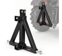 VEVOR Attelage de Remorque 3 Points avec 2 Récepteurs 50,8 mm Triangle d'Attelage, Adaptateur de Remorquage pour Tracteur Catégorie 1, Compatible avec Kubota, John Deere, Ford, Massey Ferguson, Yanmar