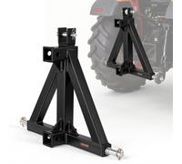 VEVOR Attelage de Remorque 3 Points avec 2 Récepteurs 50,8 mm Triangle d'Attelage, Adaptateur de Remorquage pour Tracteur Catégorie 1, Compatible avec Kubota, John Deere, Ford, Massey Ferguson, Yanmar
