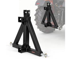 VEVOR Attelage de Remorque 3 Points avec 2 Récepteurs 50,8 mm Triangle d'Attelage, Adaptateur de Remorquage pour Tracteur Catégorie 1, Compatible avec Kubota, John Deere, Ford, Massey Ferguson, Yanmar