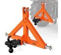 VEVOR Attelage de Remorque 3 Points avec Récepteur 50,8 mm Triangle d'Attelage avec 3 Boules et Crochet, Adaptateur pour Tracteur Catégorie 1, Compatible avec Kubota, John Deere, Ford, Massey Ferguson