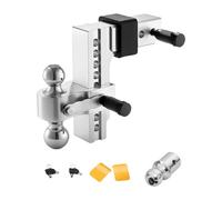 VEVOR Attelage de remorque réglable de 20,3 cm, support de boule de remorquage pour récepteur de 63,5 mm, taille de la boule de remorquage 47,6/50/58,7 mm, charge maximale de 8390 kg, pour camping-car