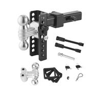 VEVOR Attelage de Remorque Réglable, Support de Boule d'Attelage Hauteur 152,4 mm Convient au Récepteur 50 mm, avec Boules 50 mm et 58,7 mm, Capacité 9750 kg, Goupille Antivol, pour Remorquage Camion